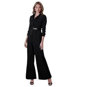 Banana Republic jumpsuit black wide leg size 4